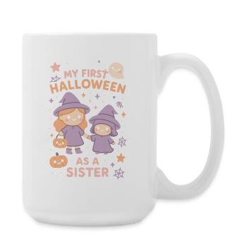 Mein erstes Halloween als Schwester Süßer Geisterkürbis - Große Tasse 440 ml - Weiß - Rechts