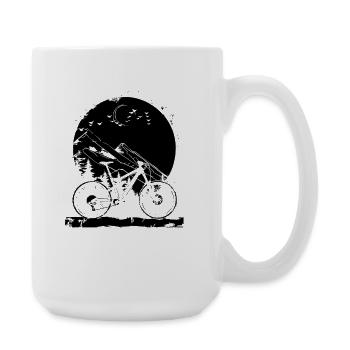 Mountainbiking Illustration - Große Tasse 440 ml - Weiß - Rechts