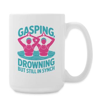 Synchronschwimmen Kunstschwimmen Wassersport - Große Tasse 440 ml - Weiß - Rechts