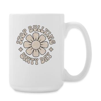 Against bullying, harmony, cohesion, message - Large Mug 440 ml - white - Right