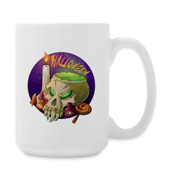 Halloween Skull - Large Mug 440 ml - white - Right