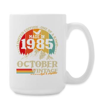 Octobre 1985 Vintage Vintage Rétro Anniversaire - Grande tasse 440 ml - blanc - Droite