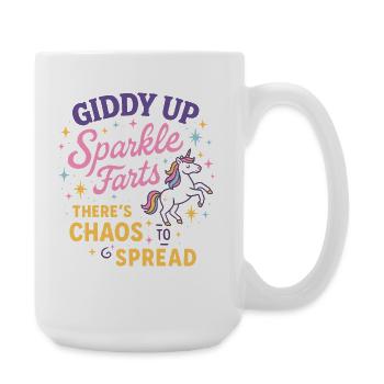 Étourdissement, éclat, pets : le chaos à répandre - Grande tasse 440 ml - blanc - Droite