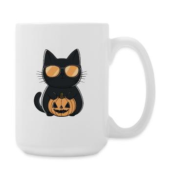 Katze Halloween Kater - Große Tasse 440 ml - Weiß - Rechts