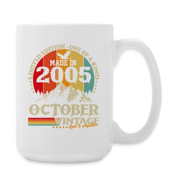 Oktober 2005 Jahrgang Vintage Retro Geburtstag - Große Tasse 440 ml - Weiß - Rechts