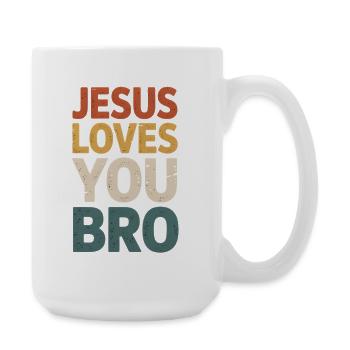Jésus t’aime mon frère - Grande tasse 440 ml - blanc - Droite