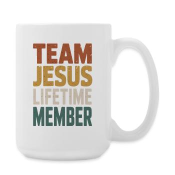Team Jesus Lifetime Member - Large Mug 440 ml - white - Right