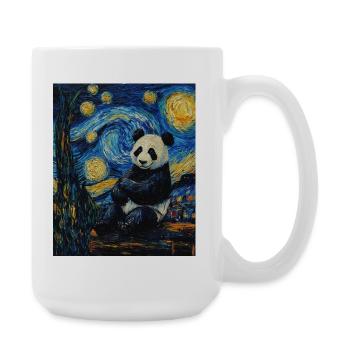 Panda Bear Van Gogh Style Starry Night - Large Mug 440 ml - white - Right
