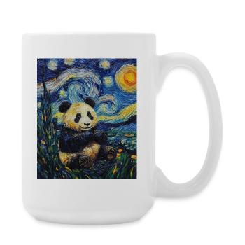 Panda Bear Van Gogh Style Starry Night - Large Mug 440 ml - white - Right