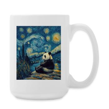 Panda Bear Van Gogh Style Starry Night - Large Mug 440 ml - white - Right