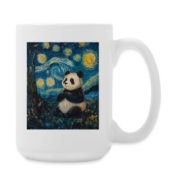 Panda Bear Van Gogh Style Starry Night - Large Mug 440 ml - white - Right