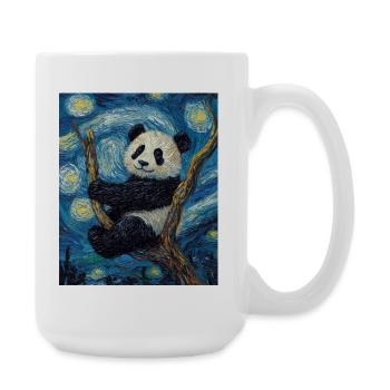 Panda Bear Van Gogh Style Starry Night - Large Mug 440 ml - white - Right