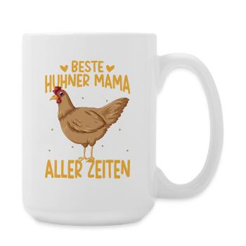 Beste Hühner Mama Aller Zeiten - Große Tasse 440 ml - Weiß - Rechts