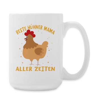 Beste Hühner Mama Aller Zeiten - Große Tasse 440 ml - Weiß - Rechts