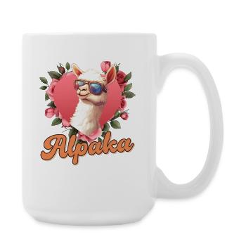 Alpaga Fan ALPAGA Femmes Lama Drôle - Grande tasse 440 ml - blanc - Droite
