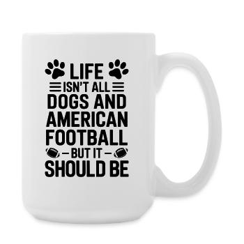 Football Saying Dogs Funny Football Gift - Large Mug 440 ml - white - Right