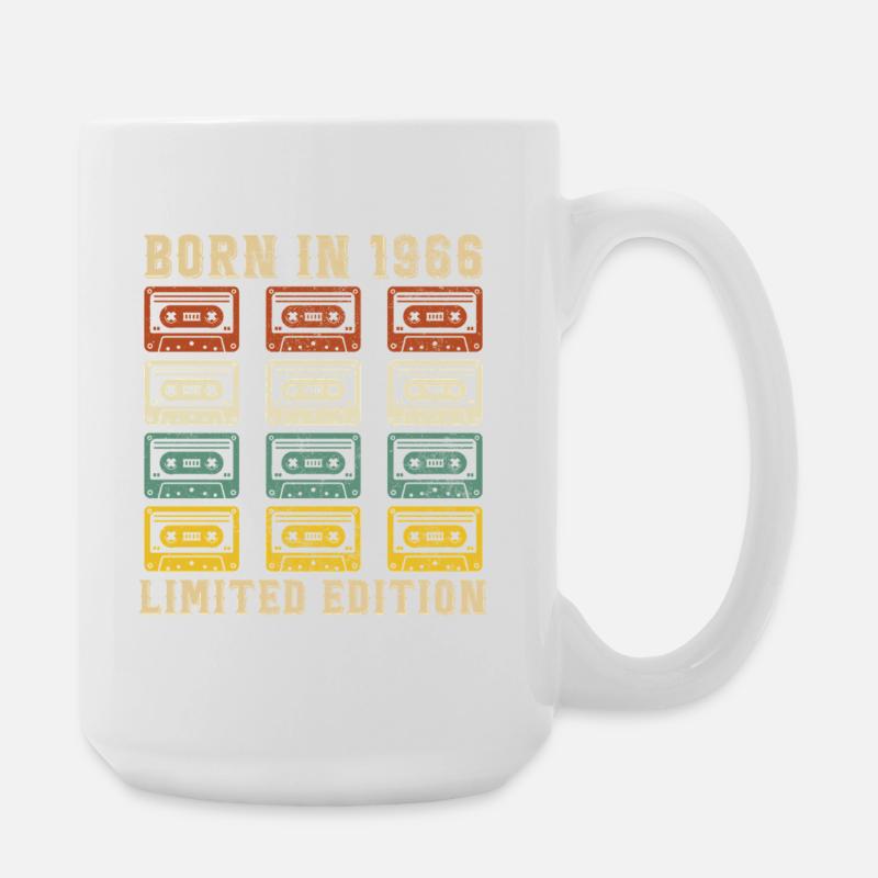 60 Years 1966 Vintage Retro Birthday Gift - Large Mug 440 ml - white