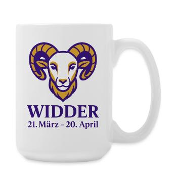Sternzeichen Widder - Große Tasse 440 ml - Weiß - Rechts