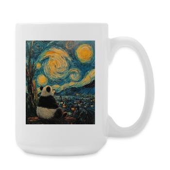 Panda Bear Van Gogh Style Starry Night - Large Mug 440 ml - white - Right