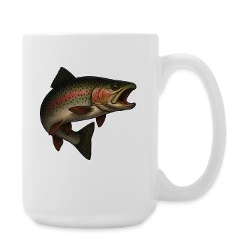Fascinating trout by the water - Large Mug 440 ml - white - Right