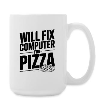 Wird den Computer für Pizza reparieren - Große Tasse 440 ml - Weiß - Rechts