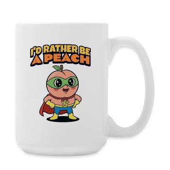 La pêche dit que je préfère être une pêche - Grande tasse 440 ml - blanc - Droite