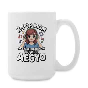 K-Pop Maman Drôle Corée Musique Aegyo - Grande tasse 440 ml - blanc - Droite