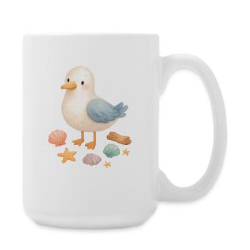 Seagull Beach Shells Maritime Coast - Large Mug 440 ml - white - Right