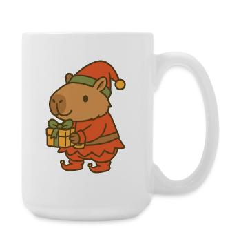 ✨ Nain de Noël Capybara avec cadeau 🎁 - Grande tasse 440 ml - blanc - Droite