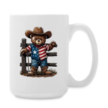 Americana Bär Cowboy - Große Tasse 440 ml - Weiß - Rechts