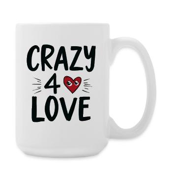 Crazy 4 Love Verrückt vor Liebe - Grande tasse 440 ml - blanc - Droite
