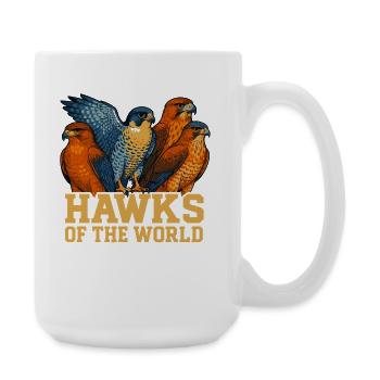 Falken der Welt Falknerei Vögel beobachten - Große Tasse 440 ml - Weiß - Rechts