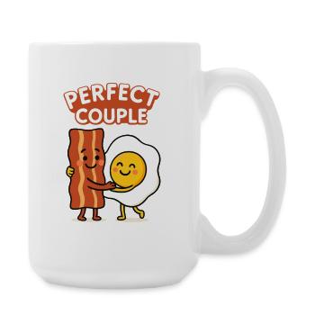 Perfect Couple: Bacon and Egg Hug Delight - Large Mug 440 ml - white - Right