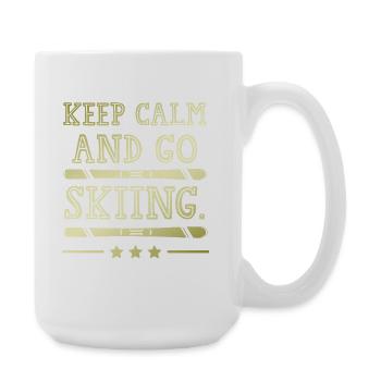 Restez calme ski - Grande tasse 440 ml - blanc - Droite