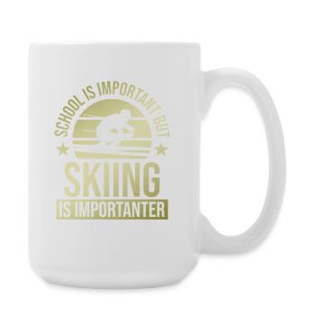 schule wichtig ski wichtiger - Große Tasse 440 ml - Weiß - Rechts