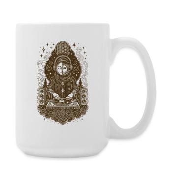 Mystischer DJ mit kosmischen Sacred Geometry Vibes - Große Tasse 440 ml - Weiß - Rechts