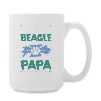 beagle hunde papa - Große Tasse 440 ml - Weiß - Rechts