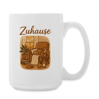 Zuhause Gemütliches Wohnzimmer - Große Tasse 440 ml - Weiß - Rechts