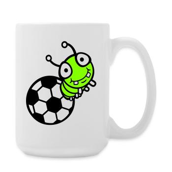 Chenille Football Trou Ballon Bande dessinée Drôle Mignon Sports Mignon - Grande tasse 440 ml - blanc - Droite