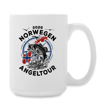 Voyage de pêche en Norvège 2026 - Cadeau de vacances Nature - Grande tasse 440 ml - blanc - Droite