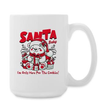 Winterliches Weihnachtsmann Geschenk für Familie - Große Tasse 440 ml - Weiß - Rechts