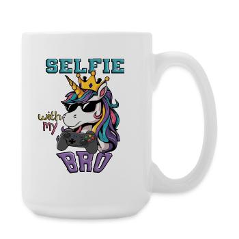 Selfie avec mon frère - Licorne zocken - Grande tasse 440 ml - blanc - Droite
