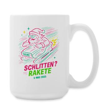 Néon Père Noël Snowboard Rocket Santa - Grande tasse 440 ml - blanc - Droite