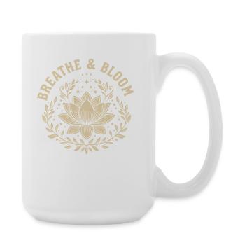 Blühen und Wachsen Lotusblume Botanisches Design - Große Tasse 440 ml - Weiß - Rechts
