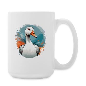 Canard dans un tourbillon de couleurs - Grande tasse 440 ml - blanc - Droite