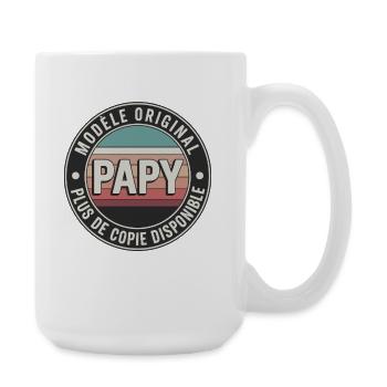 Grandpa original pattern humorous vintage design - Large Mug 440 ml - white - Right