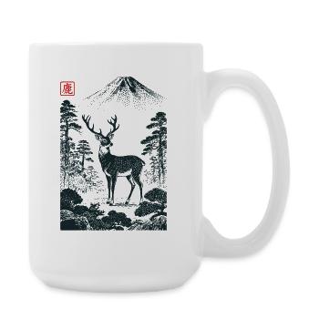 Mystic Deer with Hanko Stamp - Large Mug 440 ml - white - Right