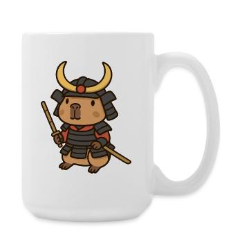 Samurai Capybara – Brave & Serene ⚔️🦫 - Large Mug 440 ml - white - Right