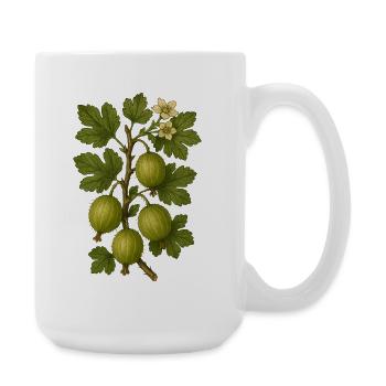 Dessin botanique vintage de groseille à maquereau - Grande tasse 440 ml - blanc - Droite