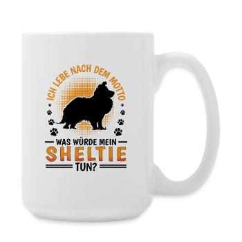 Que ferait Sheltie Chien de berger Shetland - Grande tasse 440 ml - blanc - Droite